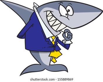 Cartoon shark in a suit