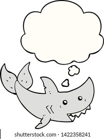 cartoon shark with thought bubble