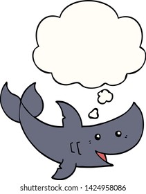 cartoon shark with thought bubble