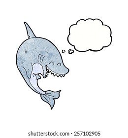 cartoon shark with thought bubble