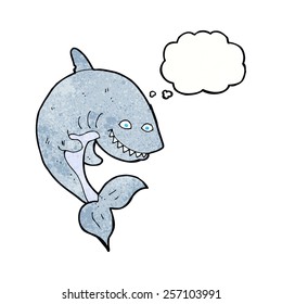 cartoon shark with thought bubble