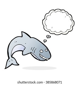 cartoon shark with thought bubble