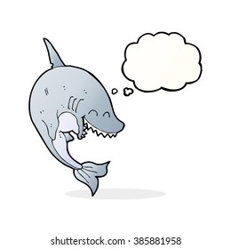 cartoon shark with thought bubble