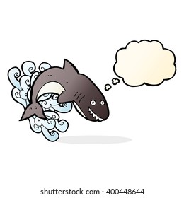 cartoon shark with thought bubble