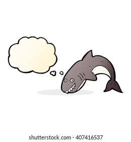 cartoon shark with thought bubble