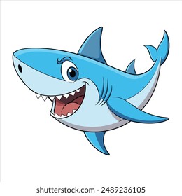 cartoon shark vector and art