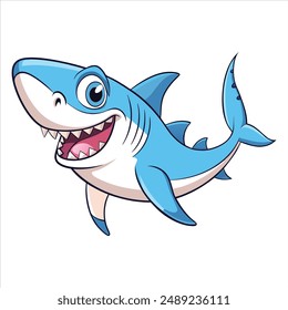 cartoon shark vector and art