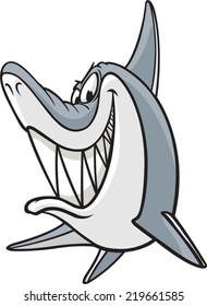 A cartoon Shark. Vector file available. Sneaky Shark