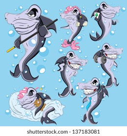 Cartoon Shark Vector Illustration