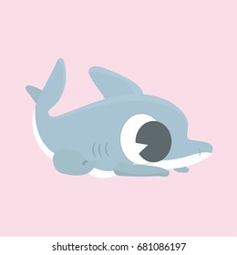 Cartoon shark vector illustration.
