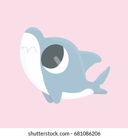 Cartoon shark vector illustration.

