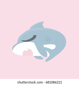 Cartoon shark vector illustration.

