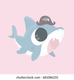 Cartoon shark vector illustration.
