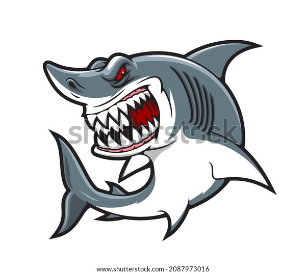 Cartoon Shark Vector Mascot Angry Scary Stock Vector (royalty Free 