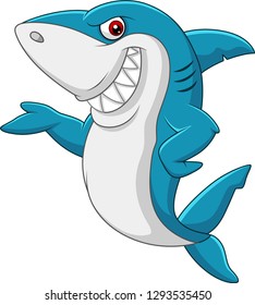 Cartoon shark waving