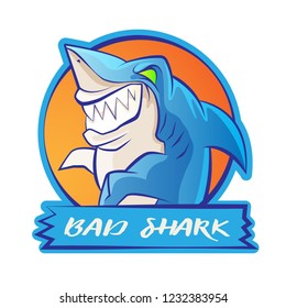 Cartoon shark.Vector clip art illustration 