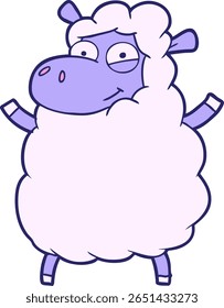 cartoon sheep in bright neon color