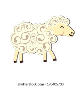 Cartoon sheep character