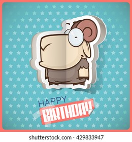 Cartoon sheep character cut out from paper. Vector collection.