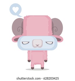 Cartoon sheep character. Vector.