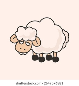 Cartoon sheep character, sheep vector illustration