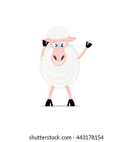 Cartoon sheep. Cute sheep isolated on white background. For games, cards, children's books.