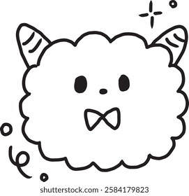 Cartoon sheep, cute minimalist lines