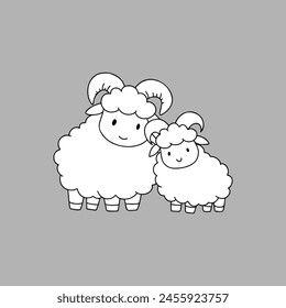 cartoon sheep for Eid al-Adha celebration