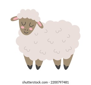 Cartoon sheep farm Animal. Vector illustration