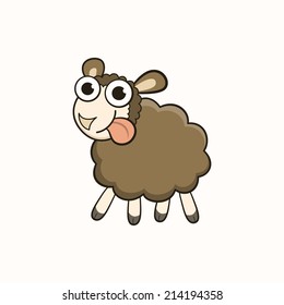 Cartoon sheep, funny character