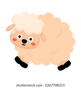 Icono de caricatura de ovejas. ilustración vectorial.