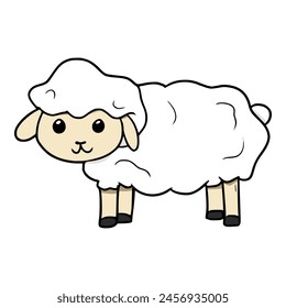 cartoon sheep illustration isolated vector	