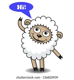 cartoon sheep isolated on a white background