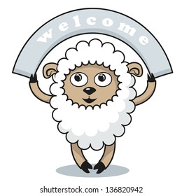 cartoon sheep isolated on a white background