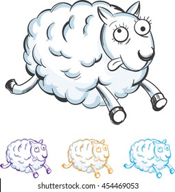 cartoon sheep jumping
