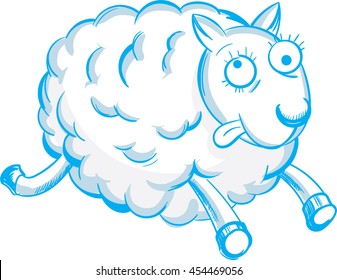 cartoon sheep jumping