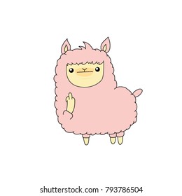 Cartoon sheep mascot character. Vector icon of a cute sheep or lamb. Illustration isolated on white. Design for poster, emblem, logo, print, sticker or icon