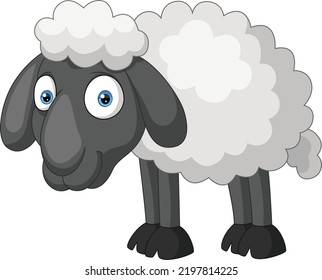 Cartoon Sheep On White Background Stock Vector (Royalty Free ...