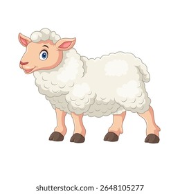 Cartoon sheep on white background