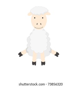 Cartoon sheep on white background