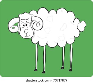 Cartoon sheep with smile face