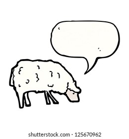 caricatura de ovejas con burbuja de habla