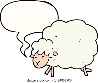 caricatura de ovelha com balão
