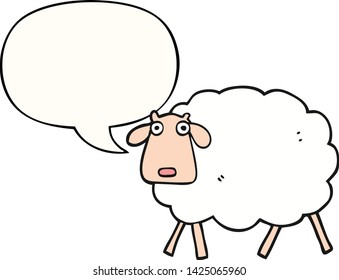 Cartoon-Schafe mit Sprachblase