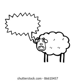 caricatura de ovejas con burbuja de habla