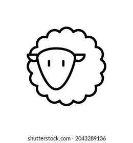 Cartoon sheep thin line icon, mutton. Modern vector illustration.