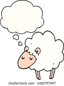 caricatura de ovejas con burbuja de pensamiento