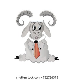 cartoon sheep in tie