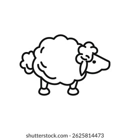 Cartoon sheep vector icon for insomnia aid
