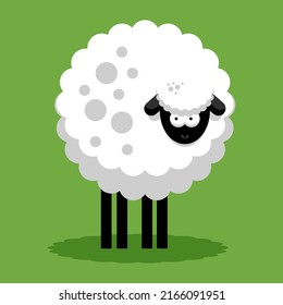 Caricatura de ovejas. Ilustración vectorial de una oveja.